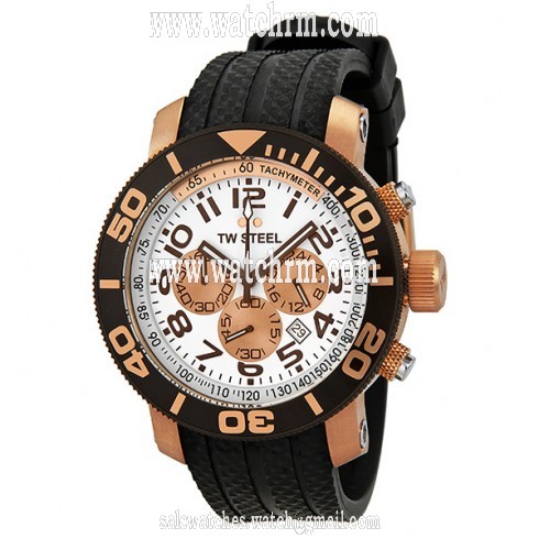 TW Steel Grandeur Diver 45 MM Rose Gold Plated Case Men's Watch TW76