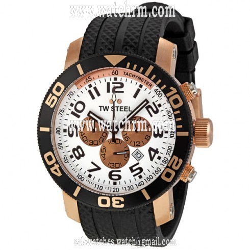 TW Steel Grandeur Diver 48 MM Rose Gold Plated Case Men's Watch TW77