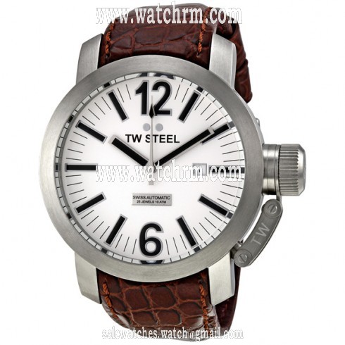 TW Steel Grandeur Swiss Automatic White Dial 48mm Men's Watch TWA95