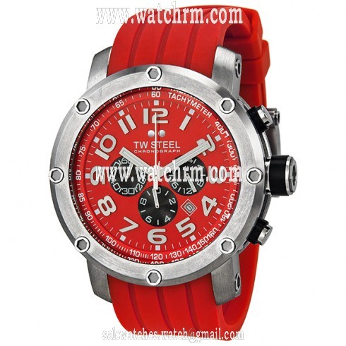 TW Steel Grandeur Tech 48mm Red Dial Chronograph Men's Watch TW125