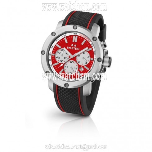 TW Steel Grandeur Tech Red Dial Men's Chronograph Watch TS1