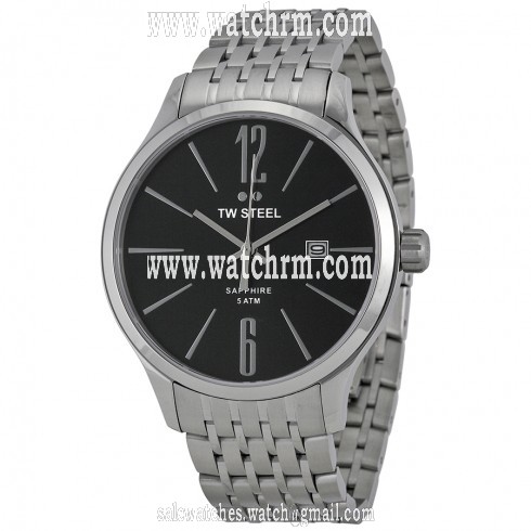 TW Steel Slim Line Black Dial Stainless Steel Men's Watch TW1306