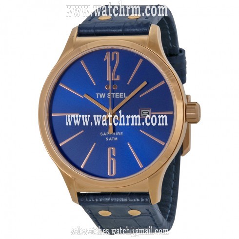 TW Steel Slim Line Blue Dial Blue Leather Men's Watch TW1305