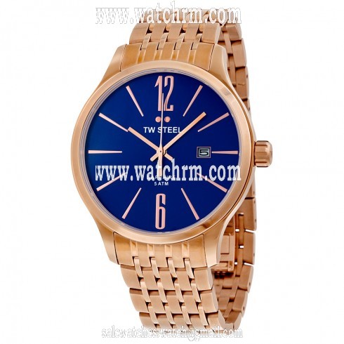 TW Steel Slim Line Blue Dial Rose Gold-tone Stainless Steel Men's Watch TW1309