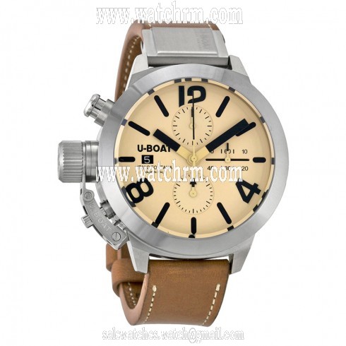 U Boat Classico Beige Dial Brown Leather Men's Watch 7431
