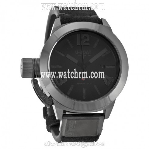 U Boat Classico Black DIal Black Leather Men's Watch 7337