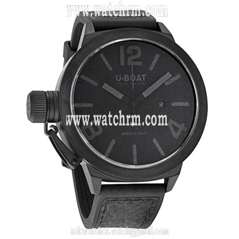 U Boat Classico Black Dial Black Rubber Automatic Men's Watch 5573