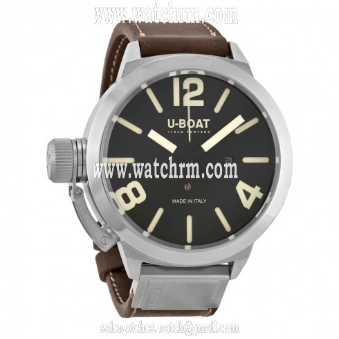 U Boat Classico Black Dial Brown Leather Men's Watch 7120