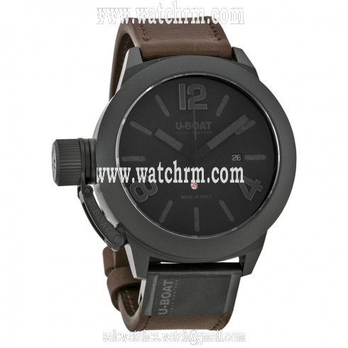 U Boat Classico Black Dial Brown Leather Men's Watch 7338