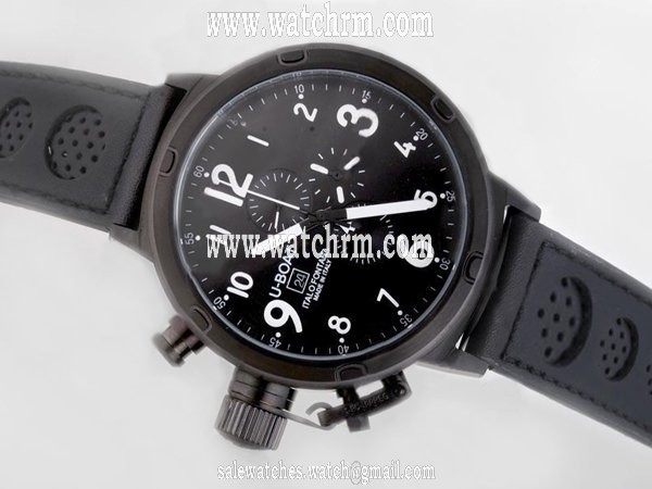 U-Boat Flightdeck 1838 Black Dial PVD Bezel Manual Winding Watch