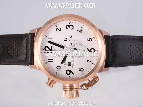 U-Boat Flightdeck 1838 Mens Rose Gold Bezel Rose Gold Case Watch