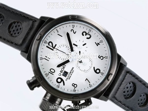 U-Boat Flightdeck 1931 PVD Bezel Mens Black Crocodile Leather Strap Watch
