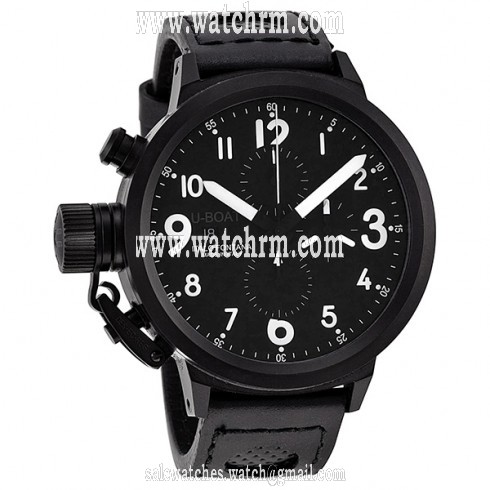 U Boat Flightdeck Z 50 CAB 3 Black Dial Chronograph Black Leather Men's Watch 6121