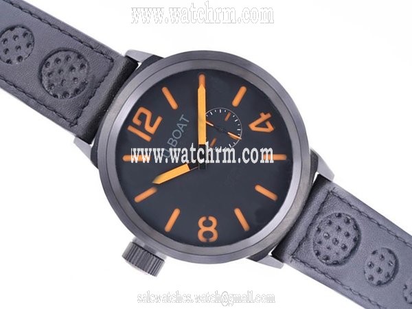U-Boat Italo Fontana 2060 Black Crocodile Leather Strap Black Dial Watch