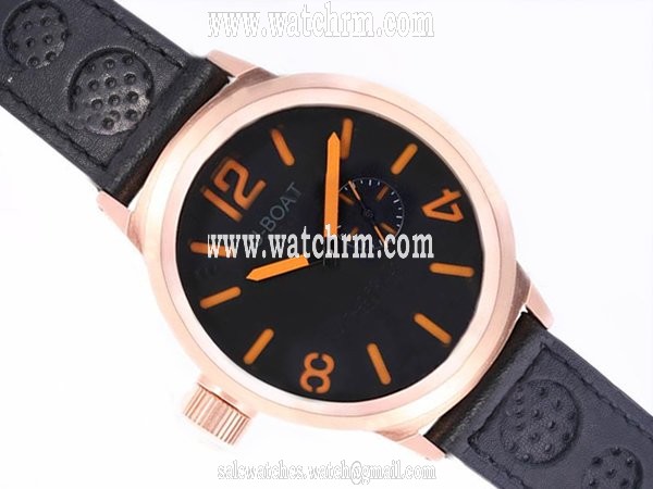 U-Boat Italo Fontana 2060 Black Dial Black Ostrich Leather Strap 50mm Watch