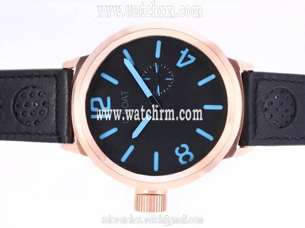 U-Boat Italo Fontana 2060 Black Dial Rose Gold Bezel Automatic Watch