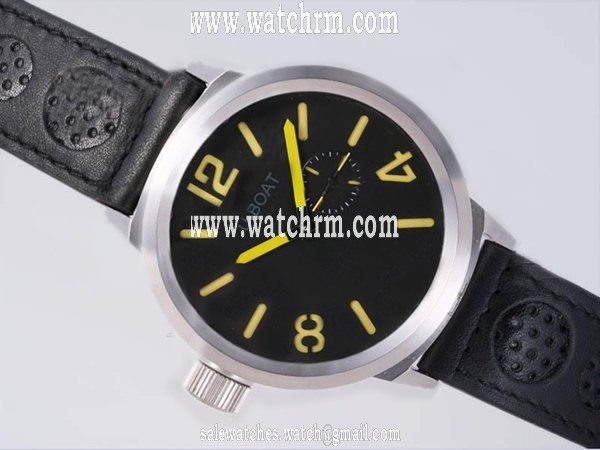U-Boat Italo Fontana 2060 Black Ostrich Leather Strap Round Watch