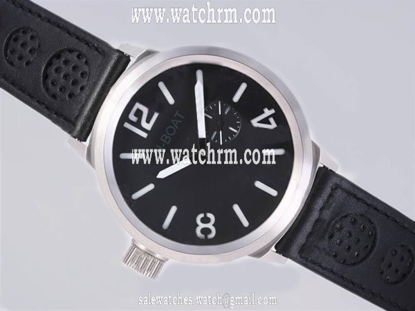U-Boat Italo Fontana 2060 Round Mens Black Ostrich Leather Strap Watch