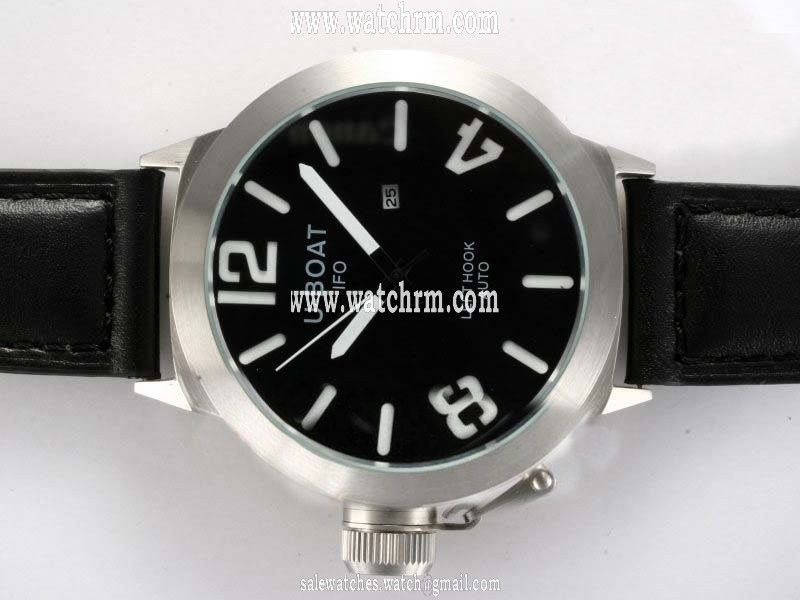 U-Boat Italo Fontana 2060 Stainless Steel Case Round Black Dial Watch