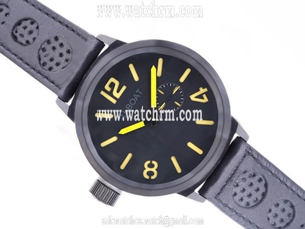U-Boat Italo Fontana 2083 Black Crocodile Leather Strap 50mm Watch