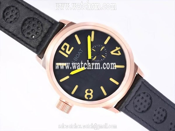 U-Boat Italo Fontana 2083 Black Dial Black Crocodile Leather Strap 50mm Watch