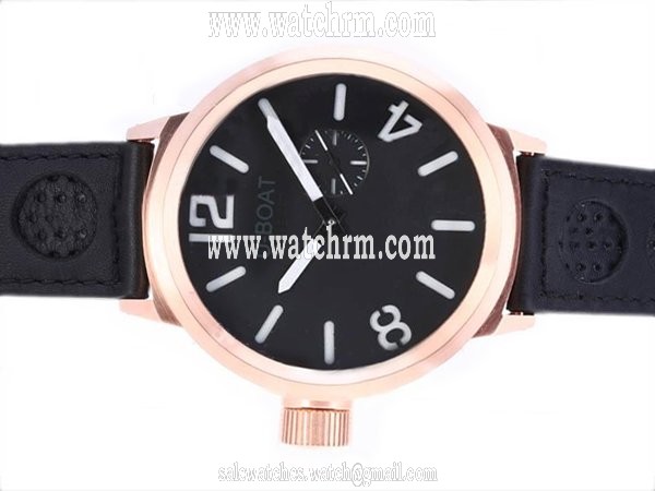 U-Boat Italo Fontana 5571 Black Cow Leather Strap Mens 50mm Watch