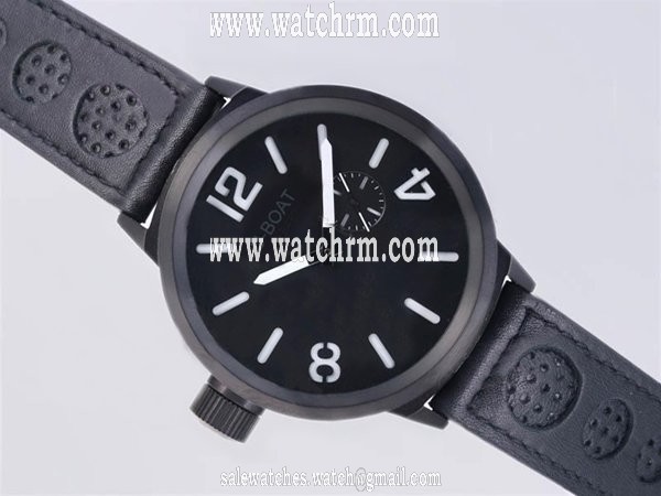 U-Boat Italo Fontana 5571 Black Dial 50mm Black Crocodile Leather Strap Watch