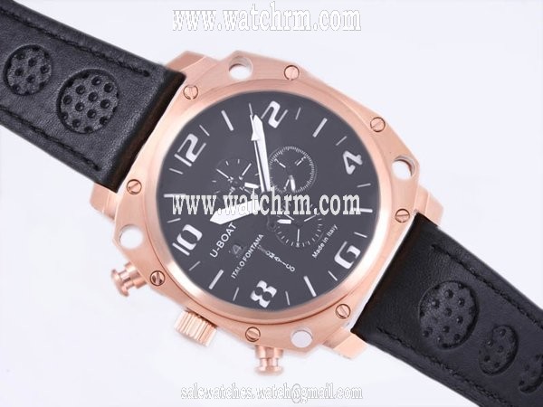 U-Boat Thousands Of Feet 1890 Automatic Round Black Dial Watch