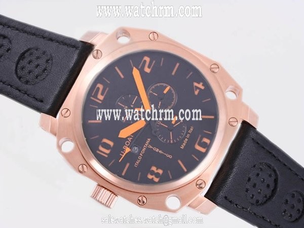 U-Boat Thousands Of Feet 1890 Manual Winding Round Black Dial Watch