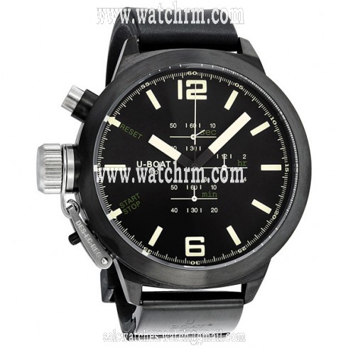 U-Boat Black Dial Rubber Steel Men's Watch 1022