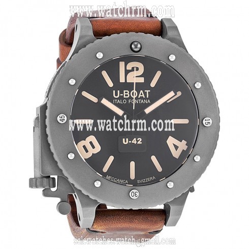U-Boat Black Titanium Leather Automatic Men's Watch 6157