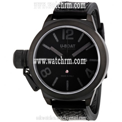 U-Boat Classico AB 4/2 Carbon Fiber Dial Automatic Black Rubber Men's Watch 5569