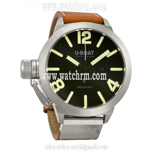 U-Boat Classico AS Black Dial Automatic Brown Leather Men's Watch 5570