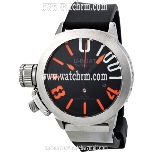 U-Boat Classico Black Stainless Steel Rubber Automatic Men's Watch 6449