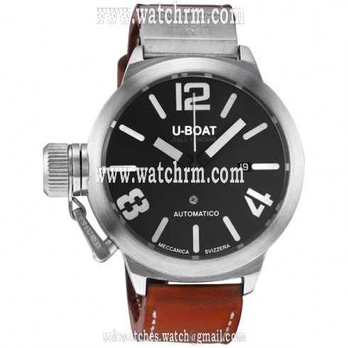 U-Boat Classico Sterling Silver Brown Leather Automatic Men's Watch 2060
