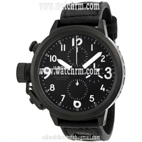 U-Boat Flightdeck CAB Automatic Chronograph Black Leather Men's Watch 6253