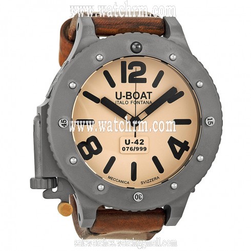 U-Boat U-42 Automatic Beige Dial Brown Leather Men's Watch 6169