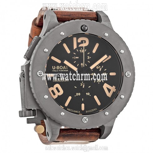 U-Boat U-42 Back Carbon Fiber Dial Chronograph Titanium Men's Watch 6475
