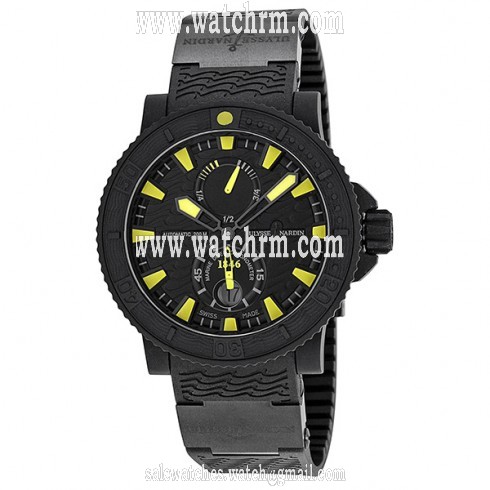 Ulysse Nardin Black Sea Black and Yellow Dial Black Rubber Men's Watch 263-92-3C-924