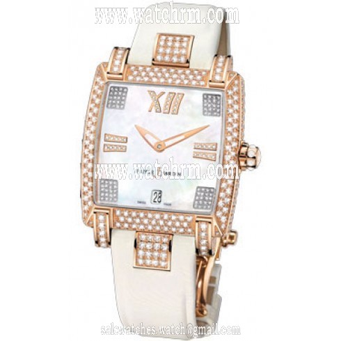 Ulysse Nardin Caprice Mother of Pearl Dial Satin Strap Automatic Ladies Watch 136-91FC-301