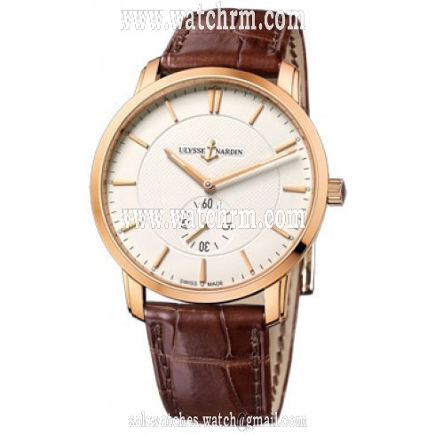 Ulysse Nardin Classico Eggshell Dial Alligator Leather Automatic Unisex Watch 8206-118-2-31