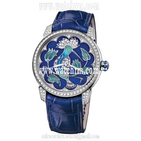 Ulysse Nardin Classico Lady Huppe Motif Dial Alligator Leather Automatic Ladies Watch 8150-112-2-HUP