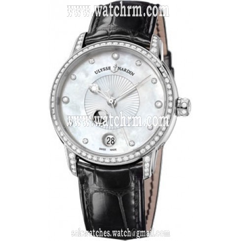 Ulysse Nardin Classico Lady Luna White Mother of Pearl Dial Alligator Leather Strap Automatic Ladies Watch 8293-123BC-2-991