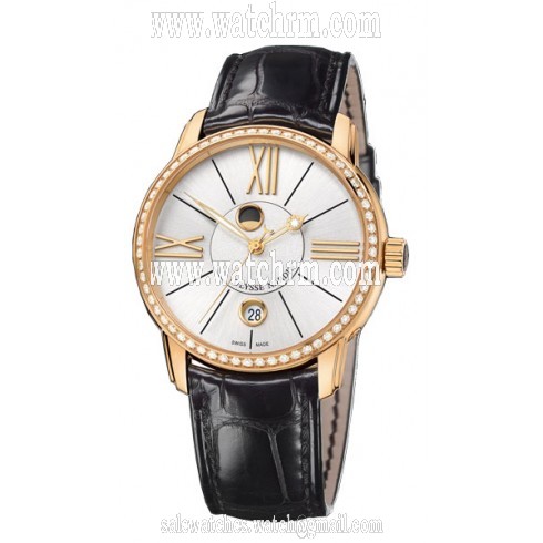 Ulysse Nardin Classico Luna Black Dial 18kt Rose Gold Automatic Men's Watch 8296-122B-2-41