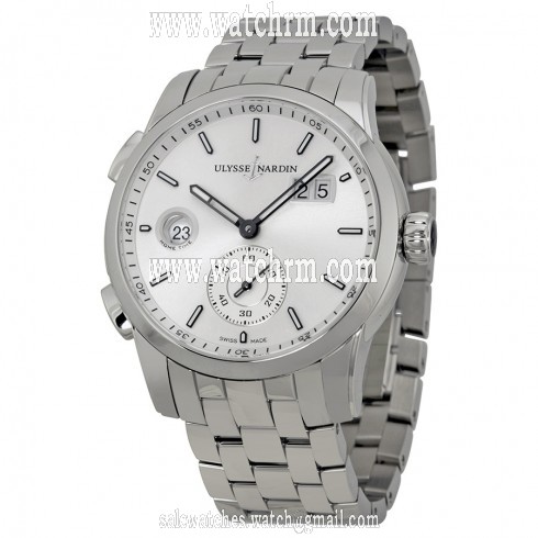 Ulysse Nardin Dual Time Automatic Silver Dial Stainless Steel Men's Watch 3343-126-7-91