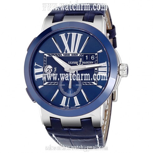 Ulysse Nardin Executive Dual Time Automatic Blue Dial Men's Watch 243-00-43