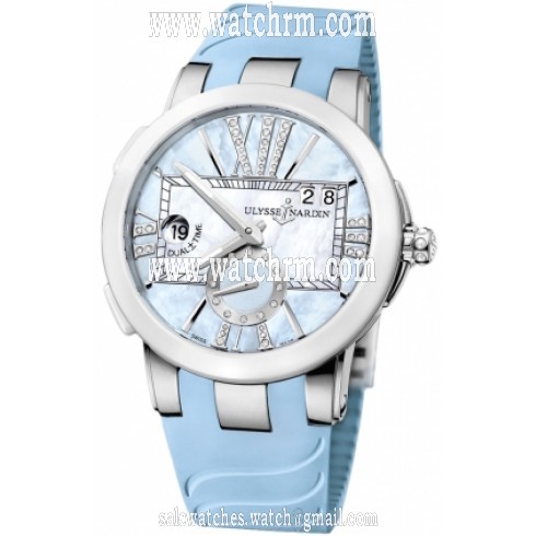 Ulysse Nardin Executive Dual Time Mother of Pearl Dial Diamond Ladies Watch 243-10-393