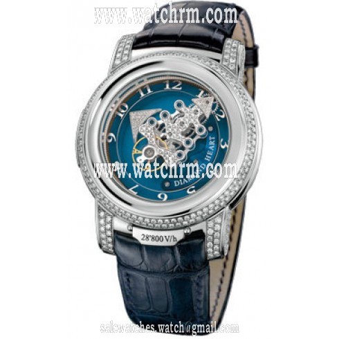 Ulysse Nardin Freak 28'800 V/h Diamond Heart Blue Set With Diamonds Dial Leather Strap Automatic Men's Watch 029-80