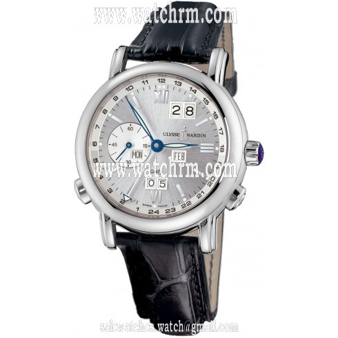 Ulysse Nardin GMT Perpetual Anthracite Dial Leather Strap Automatic Men's Watch 320-82-31