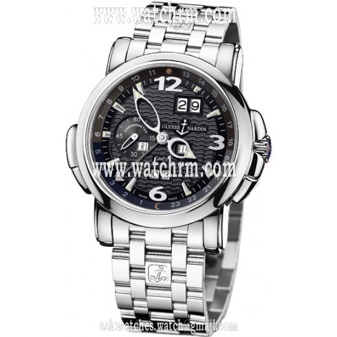 Ulysse Nardin GMT Perpetual Black Dial 18kt White Gold Men's Watch 320-60-8-62